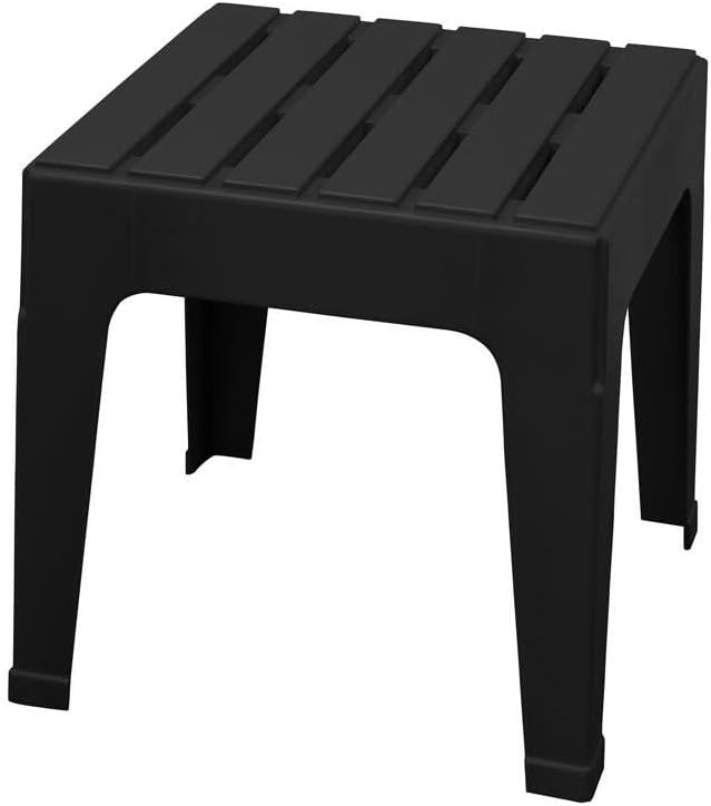 Adams Big Easy Black Square Resin Stackable Side Table
