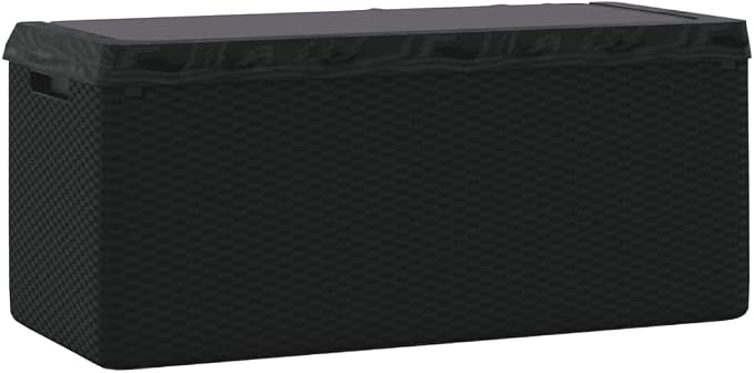 Anthracite Grey Garden Storage Box with 92.5 Gallons Capacity, Collapsible Design for Outdoor Patio and Terrace, Durable Polypropylene Material with Textured Finish