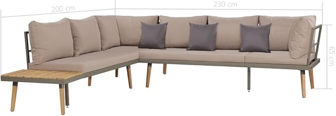 4 Piece Patio Lounge Set,Outdoor Furniture Set,Patio Conversation Sofa Set,Garden Backyard Poolside Patio Seating Set,with Cushions Solid Acacia Wood Brown