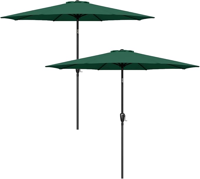 Simple Deluxe 9ft Outdoor Market Table Patio Umbrella with Button Tilt