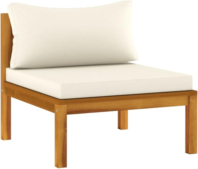 Patio Lounge Set with Cream Cushion,Patio Furniture Sets,Patio Conversation Sets,Outdoor Furniture Sets,for Garden,Backyard,Outdoor,4 Piece Solid Acacia Wood