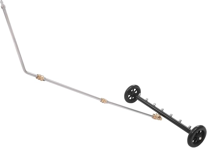 22in Ressure Washer Water Broom, 2 in 1 Pressure Washer Attachment W/ 7 Nozzles, Under Car Pressure Washer Attachment, Universal 1/4 Connector, 4000 Psi for Removing Mud & Sediment Deposits. (Black)