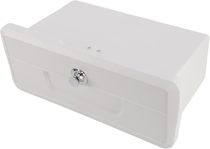 Marine Deck Storage Box – Lockable ABS Glove Compartment with Cup Holder for Boats & Yachts, Waterproof Boat Storage Box, White