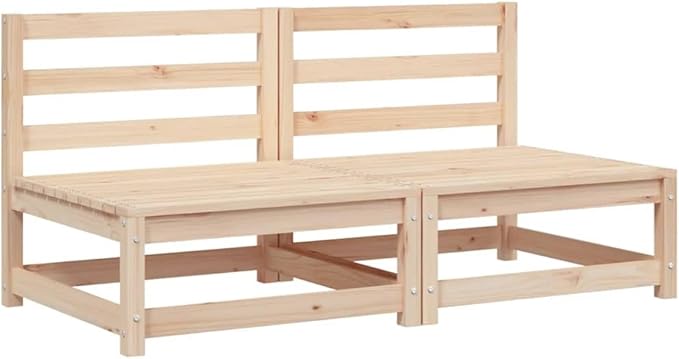 Rustic Brown Outdoor Sofa 27.6x27.6x26.4 in Solid Pine Wood Patio Couch Modular Sectional Loveseat for Garden, Deck and Balcony