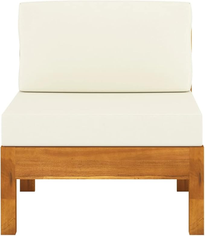 Patio Lounge Set with Cream White Cushions,Outdoor Patio Furniture,Outdoor Chat Conversation Set,for Patio,Backyard,Garden,Outdoor,6 Piece Acacia Wood