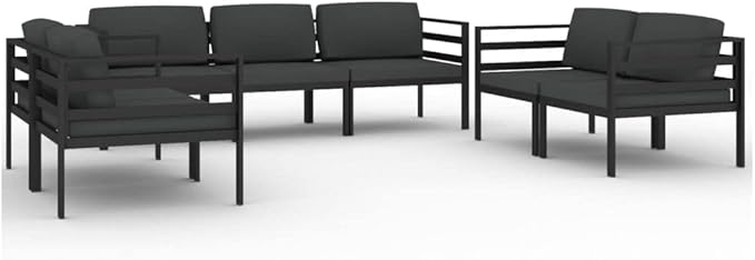 7 Piece Patio Lounge Set,Outdoor Furniture Set Outdoor Garden Conversation Set for Patios Gardens Backyard Courtyard with Cushions Aluminum Anthracite