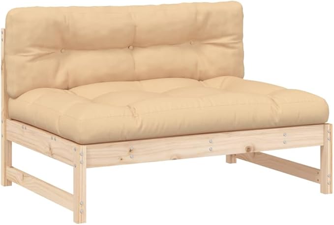 2 Piece Patio Lounge Set with Cushions, Sectional Sofa Outdoor Sofa Sets Front Porch Furniture Patio Conversation Set for Poolside Negotiation Area Garden Piazza Solid Wood