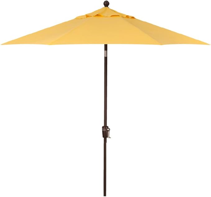 Treasure Garden 7.5ft Patio Umbrella – Outdoor Market Umbrella – Push Button Tilt – Bronze Aluminum Frame (O’bravia, Lemon)