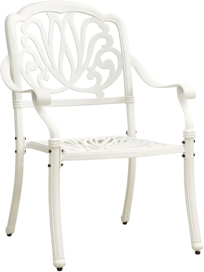Backyard Furniture Patio Conversation Sets Outdoor Seating 3 Piece Bistro Set Cast Aluminum White Suitable for Swimming Pool, Courtyard, Garden