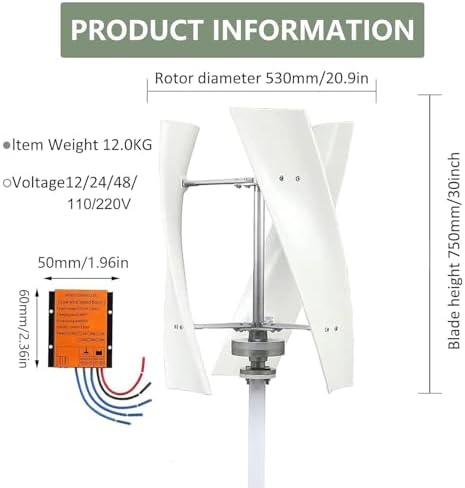 12000W Portable Wind Generator Kit with MPPT Controller for Home & Outdoor Power, 48V Renewable Energy Solution for Eco-Friendly Electricity Generation