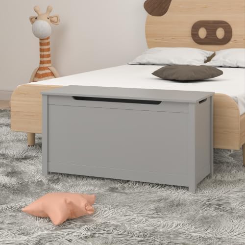 LICOME 30 Gallon Outdoor Storage Deck Box - Weather Resistant, Easy Assembly (Gray-Storage-Box)