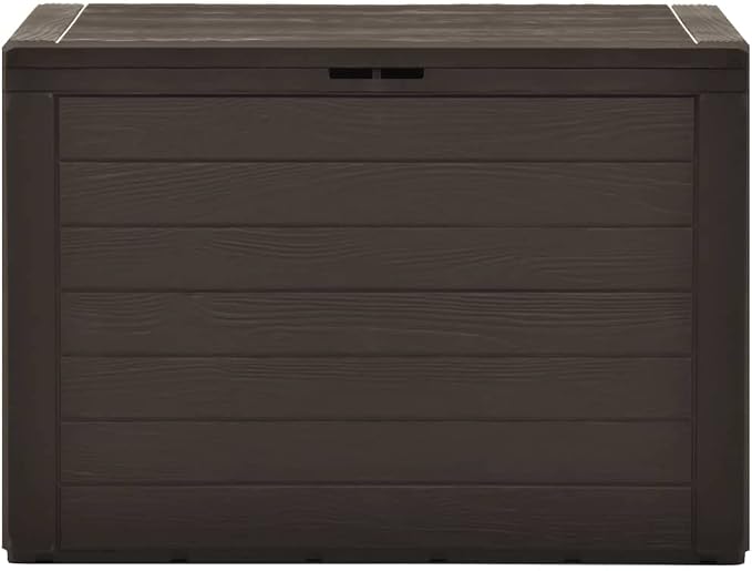 Deck Box Large Outdoor Storage for Patio Furniture, PP Garden Tools, Pool Supplies,Outdoor Backyard Patio Storage Deck Box Container, Brown 30.7"x17.3"x21.7"