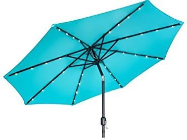 Trademark Innovations Deluxe Solar Powered LED Lighted Patio Umbrella - 9'