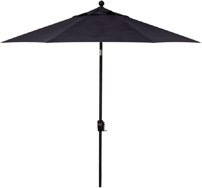 Treasure Garden Octagonal 9 ft Patio Umbrella - Outdoor Furniture Table Umbrella – Push-Button Tilt – Bronze Aluminum Frame (Obravia2, Navy)