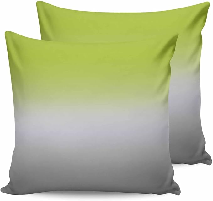 Outdoor Waterproof Throw Pillow Covers Set of 2 Ombre Green Pillowcases 24x24 Inches Green Grey Patio Decorative Pillows Cushion Case Patio Pillows for Couch Bed Chair Garden