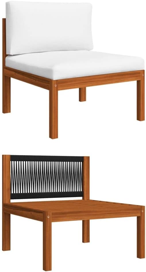 Patio Lounge Set with Cushions,Outdoor Patio Furniture,Outdoor Chat Conversation Set,for Patio,Backyard,Garden,Outdoor,5 Piece Cream Solid Acacia Wood