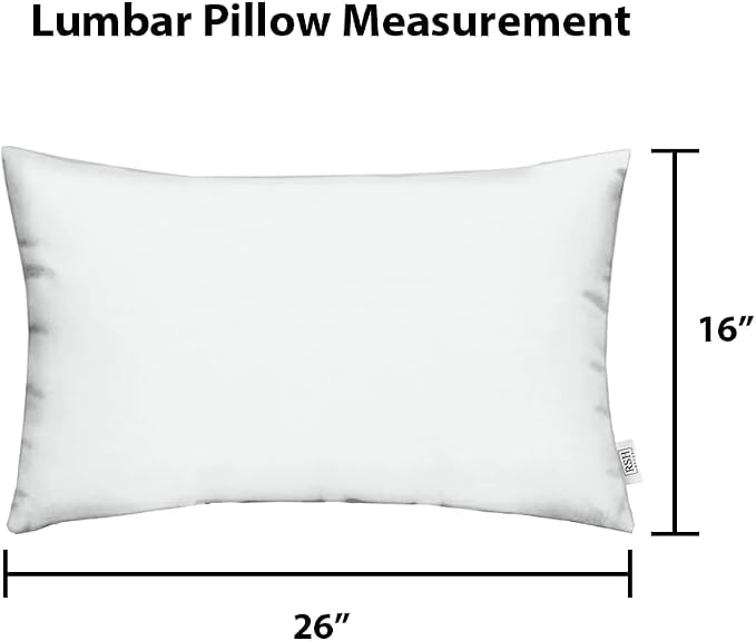 RSH DECOR Sunbrella 26" x 16" Lumbar Throw Pillows Set of 4 | Water and Fade-Resistant Performance Fabric | Outdoor Pillow Covers with Down-Alternative Inserts | Made in USA (Canvas Aruba Aqua)