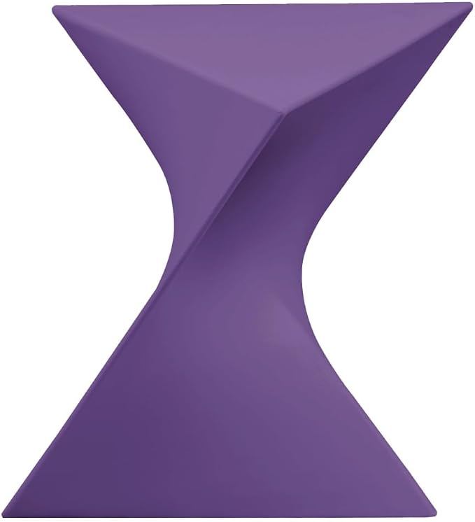 LeisureMod 15.75" Triangular Side Table, Stackable Plastic Accent End Table for Indoor & Outdoor Use, Weather-Resistant Modern Patio & Living Room Table, Set of 4, Purple