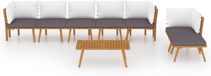 Patio Lounge Set with Cushions,Patio Furniture Sets,Patio Conversation Sets,Outdoor Furniture Sets,for Garden,Backyard,Outdoor,8 Piece Solid Acacia Wood