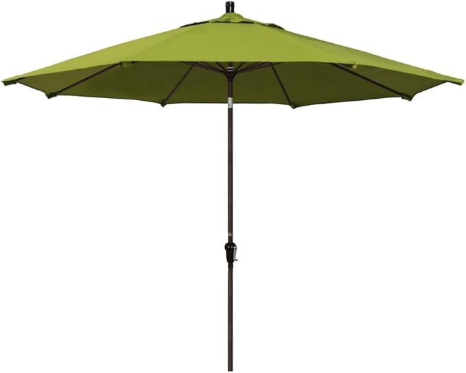 California Umbrella 11' Round Aluminum Market Umbrella, Crank Lift, Auto Tilt, Bronze Pole, Pacifica Ginkgo