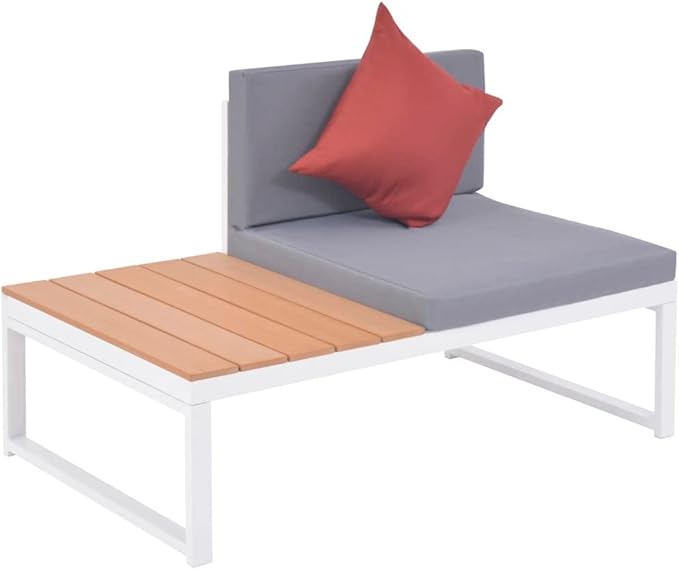 Patio Lounge Set with Cushions,Outdoor Patio Furniture,Conversation Furniture,Patio Furniture Sets,for Terrace,Garden,Backyard,5 Piece Aluminum and WPC