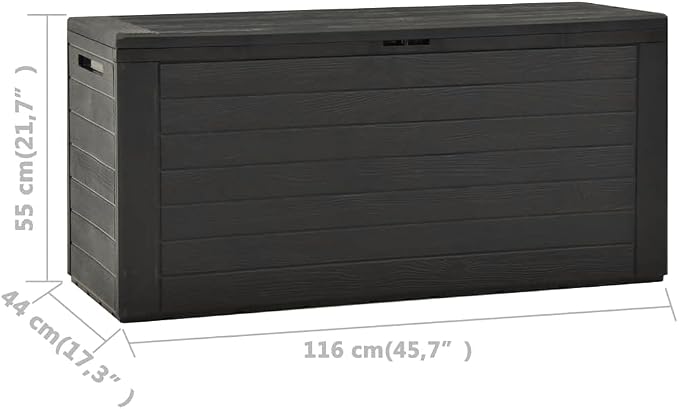 Patio Storage Box,Outdoor Toy Box,Outdoor Cushion Storage,Pool Storage,Outdoor Towel Storage,for Patio Furniture, Pillows, Pool Supplies, Garden Tools, Anthracite 45.7"x17.3"x21.7"
