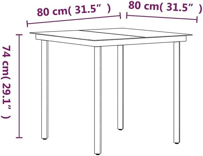 BOWERY HILL 3-Piece Outdoor Patio Dining Set, Powder-Coated Steel & PE Rattan, Gray & Black Finish, Weather-Resistant, Compact Square Table with Ergonomic Chairs for Terrace or Garden, Seating for 2