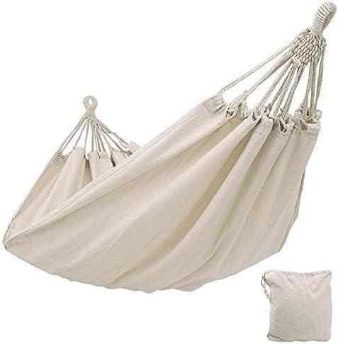 Camping Hammock Bed Camping Hammock Double Outdoor Rollover Prevention Camping Canvas Fabric Hanging Swing for Patio Hiking Hammock Swing