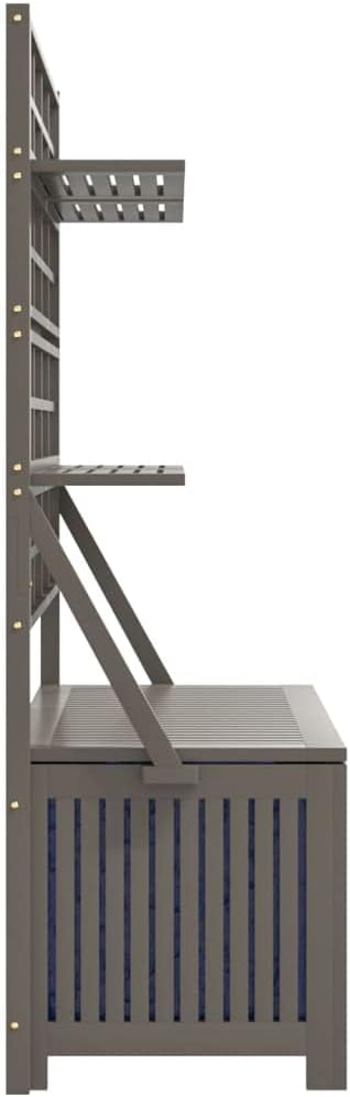Patio Storage Box with Trellis, Solid Acacia Wood Outdoor Tool Chest, 39x19.7x63 Inch Utility Shelves for Flower Pots