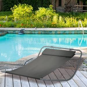 Rocking Sun Lounger for Extra Wide Single, Swimming Pool Bed, Chaise Lounge cot - Lightweight,Portable, Waterproof for Beach Camping Pool Backyard Garden (38")