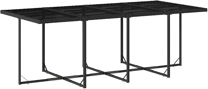13 pcs Set Modern Garden Dining Set & Patio Dining Set Black PE Rattan Outdoor Dining Set Set Outdoor Furniture Set for Backyard Front Porch Lawn 41.7 x 86.6 x 28.7 in