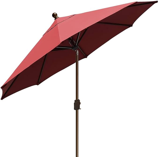 EliteShade USA 10-Year-Non-Fading 10Ft Market Patio Umbrella, UPF 50+ UV Protection Performance Sun Umbrella, Heavy Duty Commercial Grade Outdoor Table Umbrella with Crank & Tilt, Windproof Vented Top for Garden, Pool, Deck and Outdoor Playsets, Burgundy