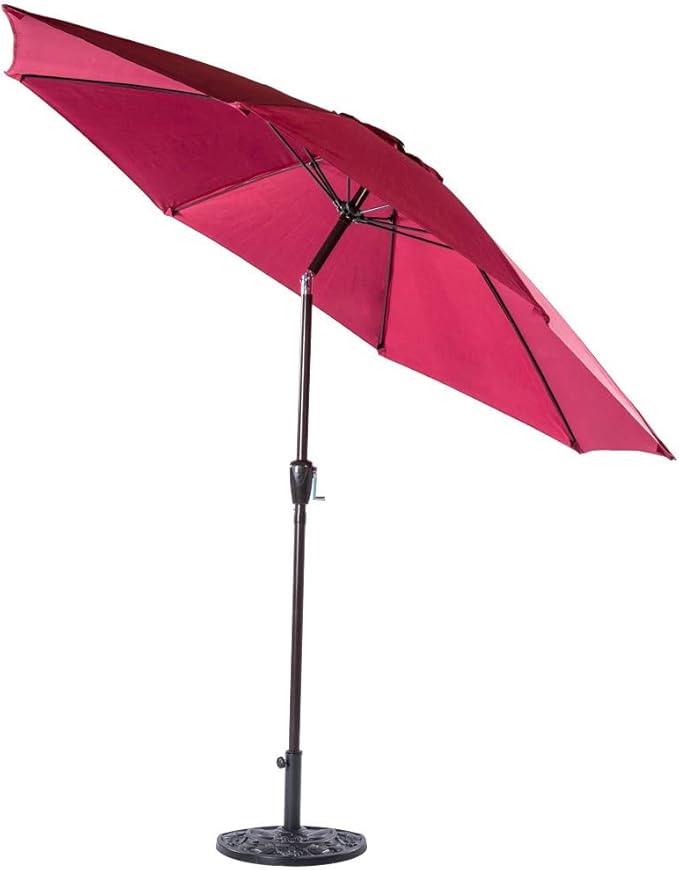 Sundale Outdoor Patio Umbrella Market Umbrella 9 ft Red