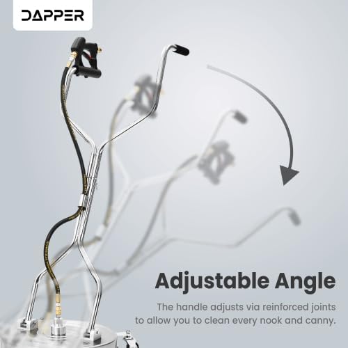 Dapper Supply 20 in. Pressure Washer Surface Cleaner in Stainless Steel w/Handles & Wheels, 4350 Max PSI, 3/8" Connector & 2 Adapters Ideal for Driveways, Sidewalks, Patios, Decks