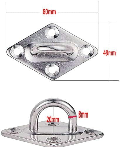 Hammock Hanging Hooks Stainless Steel 304 Ceiling Hooks Heavy Duty with Screw Bolts, Hammock Wall Hooks for Wall/Ceiling Mount,2 Pack (8mmx80mm)