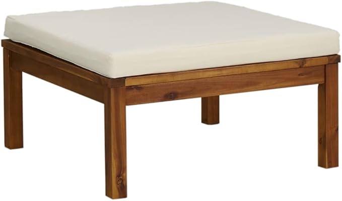 Patio Furniture Sets,Outdoor loveseat,Patio Conversation Sets,9 Piece Patio Lounge Set with Cream Cushion Solid Acacia WoodSuitable for Patio, Garden, Gazebo Low