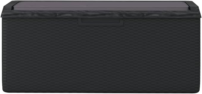 Garden Storage Box 48.8x48.8x23.2 in Anthracite Polypropylene Deck Box with Gas-Lift Lid 92.5 Gallon Outdoor Patio Storage Container UV Fade-Resistant for Terrace Poolside