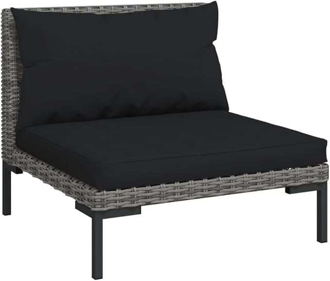 Patio Lounge Set with Cushions,Outdoor Table and Chairs Set,Terrace Conversation Set Furniture,Outdoor Furniture,for Garden,Backyard,5 Piece Poly Rattan Dark Gray
