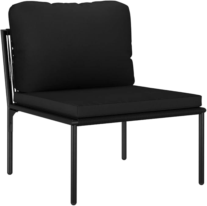 Patio Lounge Set with Cushions,Outdoor Furniture,Outdoor Furniture Sets,Patio Conversation Sets,for Garden,Deck,Backyard,3 Piece Black PVC