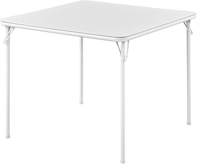 BOOSDEN Foldable Table, Folding Tables for Indoor and Outdoor Use, 2.6 ft Square Card Table, Collapsible Design, Lightweight and Durable, Fold Up Tables, Ideal for Camping, Dining, Picnic, White