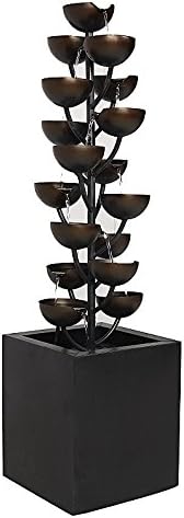Hi-Line Gift Ltd Fountain-Zinc Metal Multi Level Cups, 375" Tall, Multi, 375"