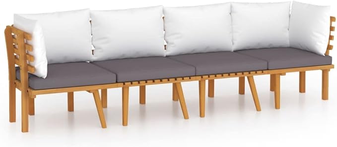 Patio Lounge Set with Cushions,Patio Furniture Sets,Patio Conversation Sets,Outdoor Furniture Sets,for Garden,Backyard,Outdoor,4 Piece Solid Acacia Wood