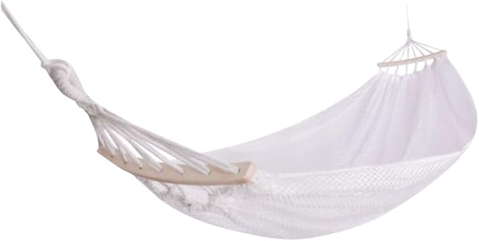 Portable Polyester Hammock Mesh Breathable Outdoor Camping Lightweight with Balance Bar Portable Tree Hanging Hammock Comfortable(White)