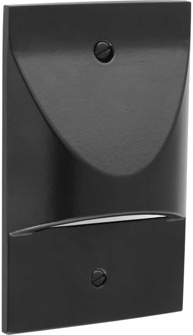 Diodesy- Step Cover Scoop Face Plate Surface Mount Wallplate Black Finish Indoor/Outdoor Use for Decks Pathway Yard Stairs Fences Walkways and Balcony Areas (Cover Plate Only)