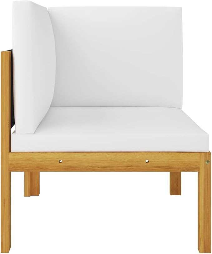 2-Seater Patio Bench with Cushions Solid Acacia Wood, Outdoor Patio Sectional, Outdoor Sofa Set, Furniture Conversation Sets, Outdoor Porch Furniture for Balcony, Yard