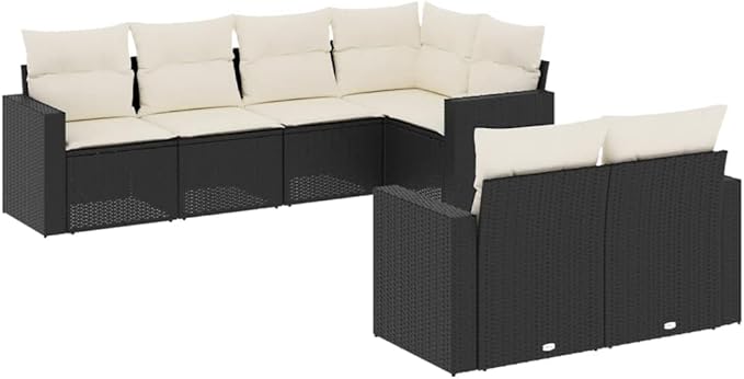 Garden Sofa Set Black Patio Dining Ensemble Outdoor Conversation Set for porches Gardens