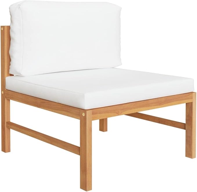 4 Piece Patio Lounge Set with Cream Cushions,Patio Sofa,Outdoor Daybed,Patio Seating,Outdoor Furniture Sets,Modern Set,Outdoor Patio Chairs,Patio Conversation Sets,for Backyard,Garden,Solid Teak Wood