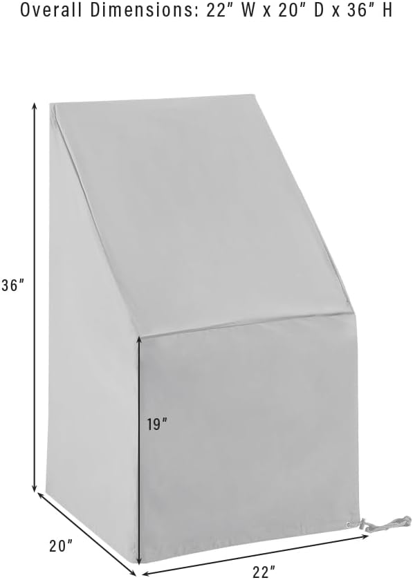 Crosley Furniture Patio Furniture Covers, Waterproof 2-Piece Outdoor Chair Cover Set for Dining Side Chairs, Gray