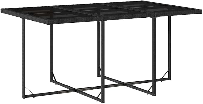 11 pcs Set Modern Garden Dining Set & Dining Table Black Synthetic Poly Rattan Balcony Furniture Dining Set for Garden Terrace Backyard 65.4 x 41.7 x 28.7 in