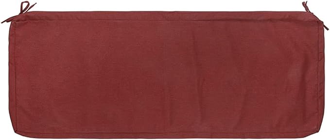 FUNHOME Outdoor Bench Cushion Cover 42 x18 x 3 inch,Water Resistant Cover with Zipper&Ties,Fade-Resistant Slipcover,Patio Porch Swing Cushion Cover Replacement Only,No Insert(Dark Red)